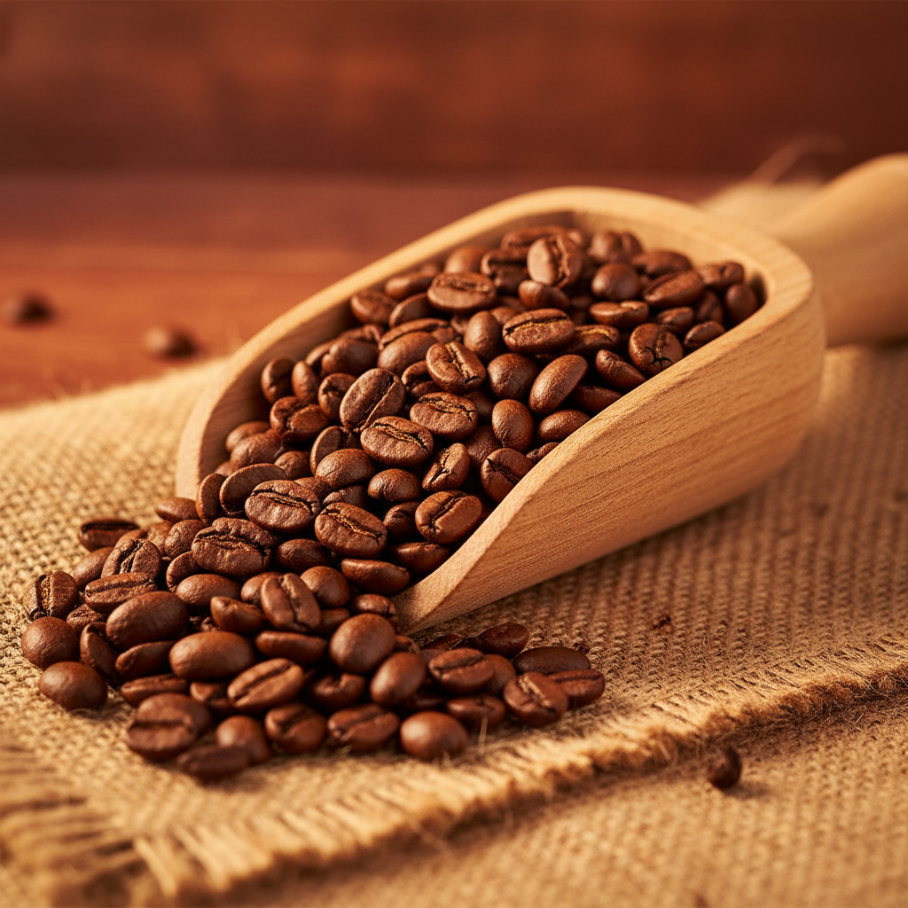 Frisch geröstete Kaffeebohnen